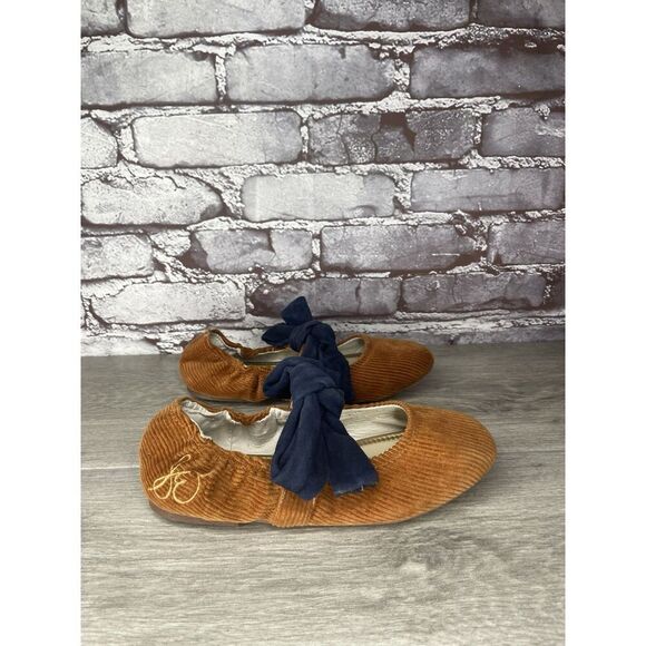 Sam Edelman Felicity Mustard Navy Bow Ballet Flats Shoes Big Kids Sz 3M US/34EU - Picture 4 of 16